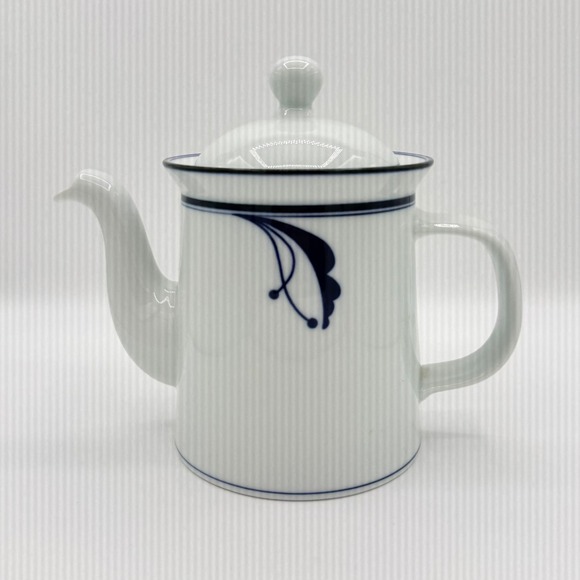Dansk Other - Vintage Dansk Flora Bayberry Blue White Teapot Coffee Pot Lid‎ Japan Porcelain